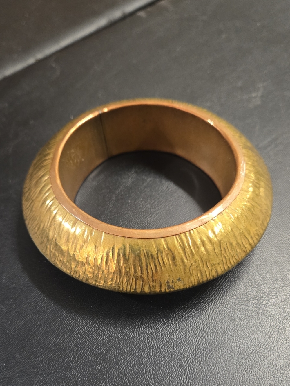 Vintage Chunky Textured Brass Bangle